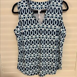 Lulu-B Navy and White Sleeveless Blouse